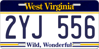 WV license plate 2YJ556