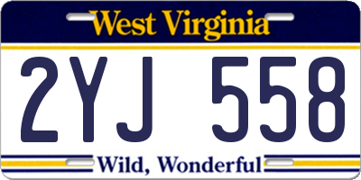 WV license plate 2YJ558