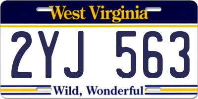 WV license plate 2YJ563