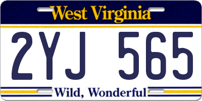 WV license plate 2YJ565