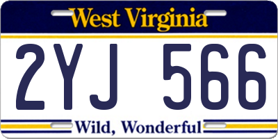 WV license plate 2YJ566