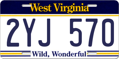 WV license plate 2YJ570