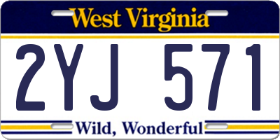 WV license plate 2YJ571
