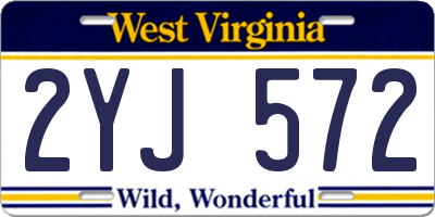 WV license plate 2YJ572