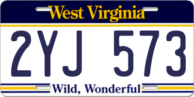 WV license plate 2YJ573