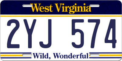 WV license plate 2YJ574