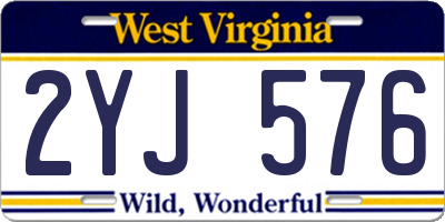 WV license plate 2YJ576