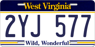 WV license plate 2YJ577
