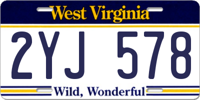 WV license plate 2YJ578
