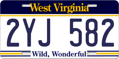 WV license plate 2YJ582