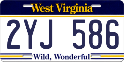 WV license plate 2YJ586