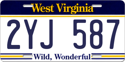 WV license plate 2YJ587