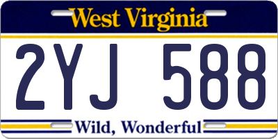 WV license plate 2YJ588