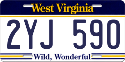 WV license plate 2YJ590