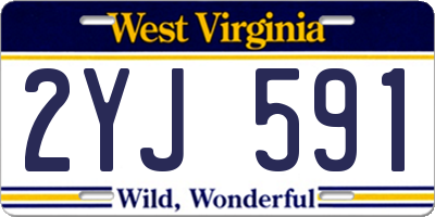 WV license plate 2YJ591