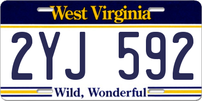 WV license plate 2YJ592