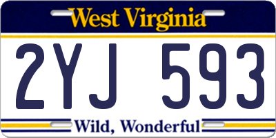 WV license plate 2YJ593