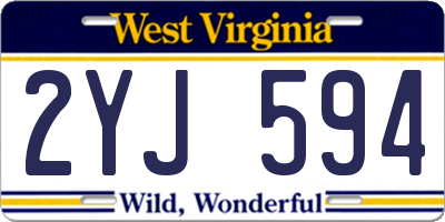 WV license plate 2YJ594
