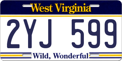WV license plate 2YJ599
