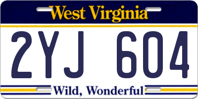 WV license plate 2YJ604