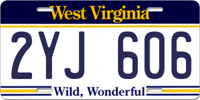 WV license plate 2YJ606