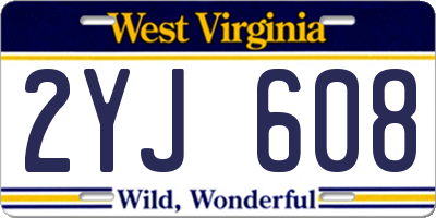 WV license plate 2YJ608