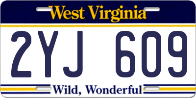 WV license plate 2YJ609