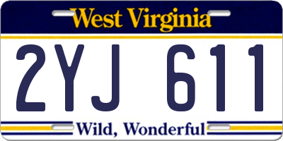 WV license plate 2YJ611