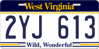 WV license plate 2YJ613