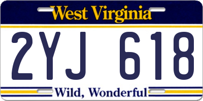 WV license plate 2YJ618