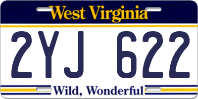 WV license plate 2YJ622