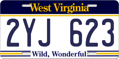 WV license plate 2YJ623