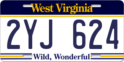 WV license plate 2YJ624