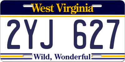 WV license plate 2YJ627
