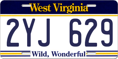 WV license plate 2YJ629