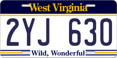 WV license plate 2YJ630