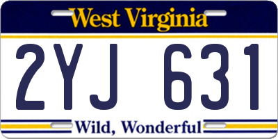 WV license plate 2YJ631