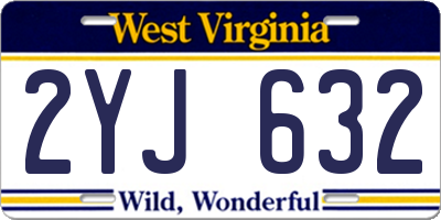WV license plate 2YJ632