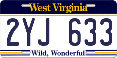 WV license plate 2YJ633