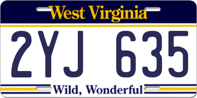 WV license plate 2YJ635