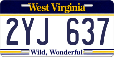 WV license plate 2YJ637