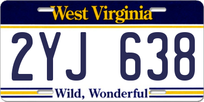 WV license plate 2YJ638