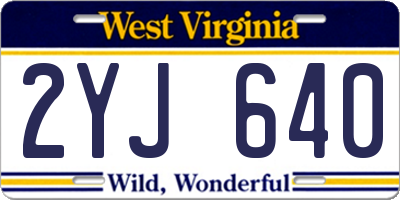 WV license plate 2YJ640