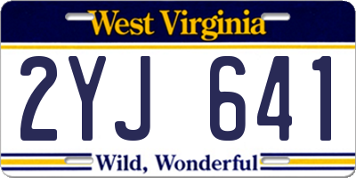 WV license plate 2YJ641