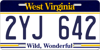 WV license plate 2YJ642