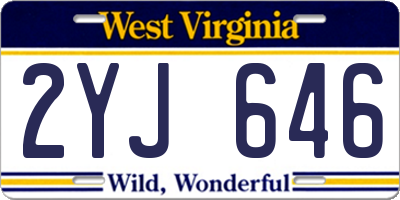 WV license plate 2YJ646