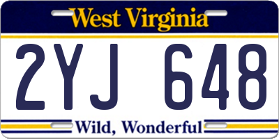 WV license plate 2YJ648