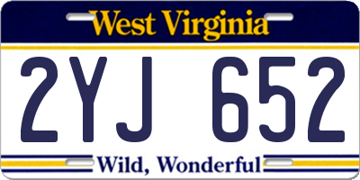 WV license plate 2YJ652