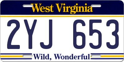 WV license plate 2YJ653