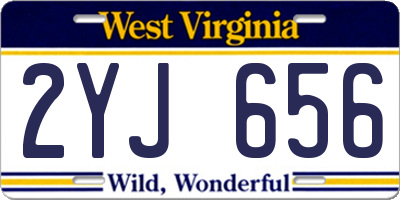 WV license plate 2YJ656